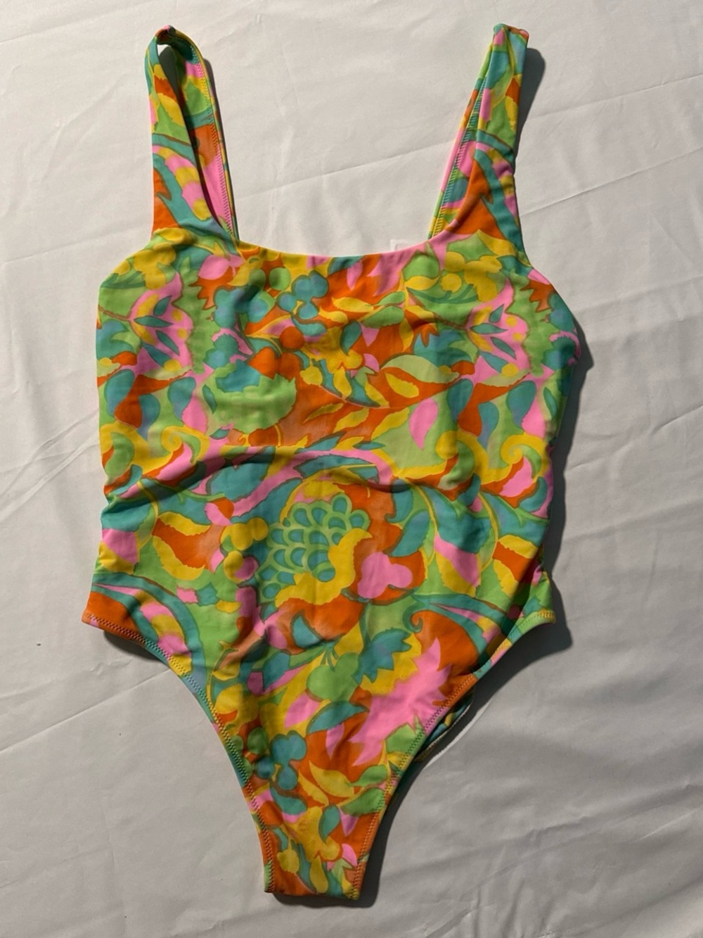 Show Me Your MuMu Kids One-Piece Swimsuit in Green, Pink & Orange Floral